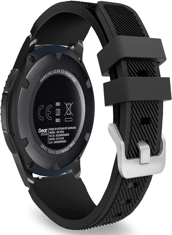 Sport Silicone Band for Samsung Galaxy Watch 3 45mm/Gear S3 Frontier/Classic/Galaxy Watch 46mm/Huawei Watch GT2 Pro/GT 2e/GT 46mm/GT2 46mm/Ticwatch Pro 3, Silicone Strap Fit 22mm Band