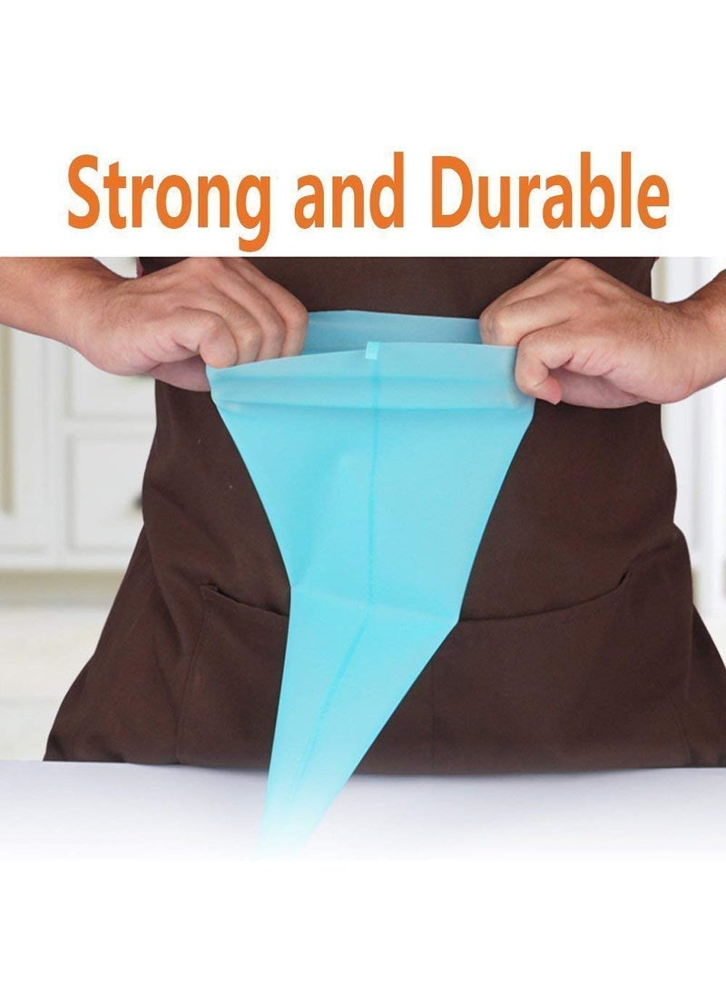 BAKING SET Baking Set 30 cm Professional Reusable Silicone IcingPiping Bag for CakePastryCupcake Decorating Blue Pack of 2  - Image 3