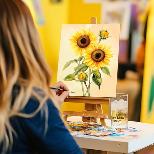 GLASSWINDS 12Pcs 8 x 10 Inch Pre Drawn Canvas to Paint for Adults, Pre Printed Canvases for Painting, Prepare Printed Canvas Set Sip and Paint Kit for Paints Party Favors(Flower) - Image 5