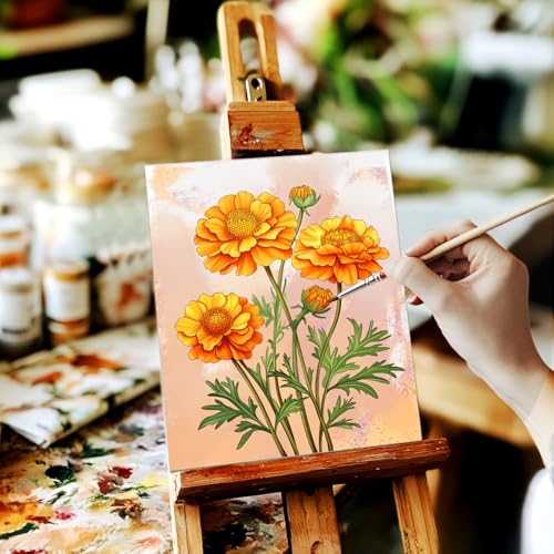 GLASSWINDS 12Pcs 8 x 10 Inch Pre Drawn Canvas to Paint for Adults, Pre Printed Canvases for Painting, Prepare Printed Canvas Set Sip and Paint Kit for Paints Party Favors(Flower) - Image 3
