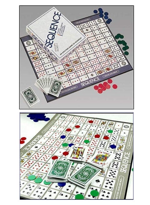 The original Sequence game, large size, with a folding board, cards and chips from Jacks - an entertaining group game