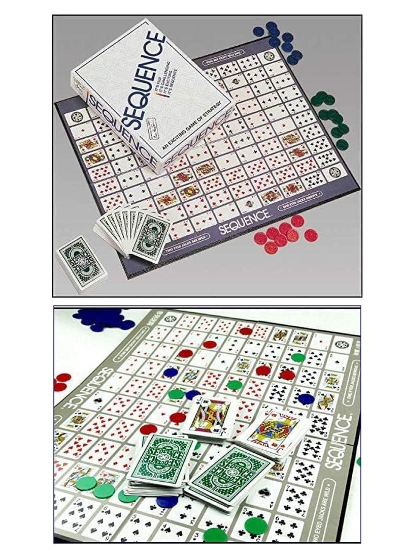 SEQUENCE The original Sequence game, large size, with a folding board, cards and chips from Jacks - an entertaining group game  - Image 1