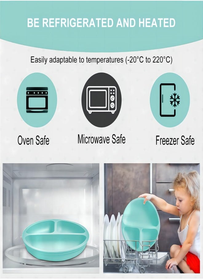 iMissiu Baby Feeding Set 9 Piece, Baby Led Weaning Utensils Set Includes Suction Bowl and Plate, Baby Spoon and Fork, Sippy Cup with Straw and Lid, Baby Feeding Supplies  - Image 3