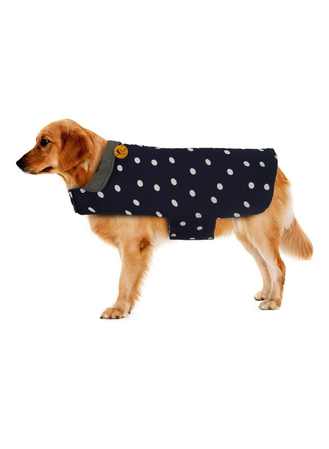 Sage Square 2 In 1 Premium Reversible Double Side Dog Coat, Ultra Warm Windproof Winter, Thicker Fleece Jacket For Cold Weather (Navy Blue And Grey) (Xlarge) (28 Inches) - Image 3