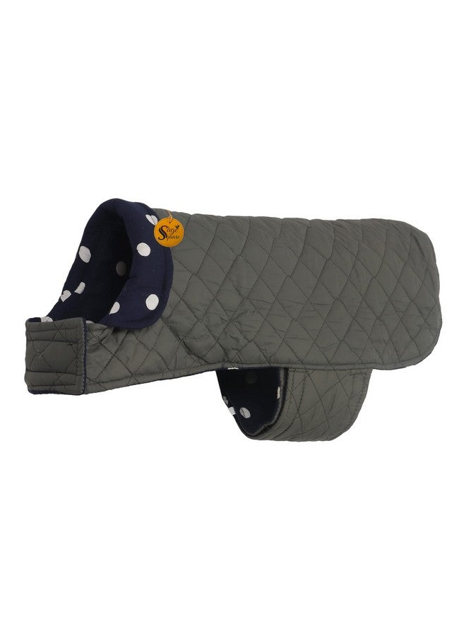 Sage Square 2 In 1 Premium Reversible Double Side Dog Coat, Ultra Warm Windproof Winter, Thicker Fleece Jacket For Cold Weather (Navy Blue And Grey) (Xlarge) (28 Inches) - Image 4