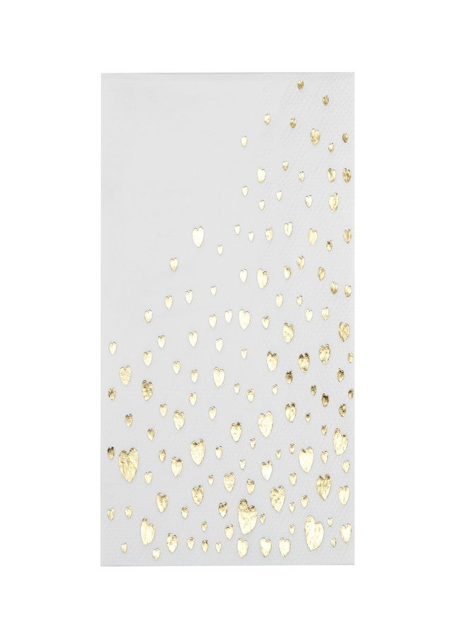The Essential Concierge Stylish Heart Cocktail Napkins, 100 Pack Valentine Cocktail Napkins, 5x5 Inch Gold Cocktail Napkins, 3-Ply Heart Napkins, Disposable Engagement Party Napkins, Disposable Gold Paper Cocktail Napkins - Image 4