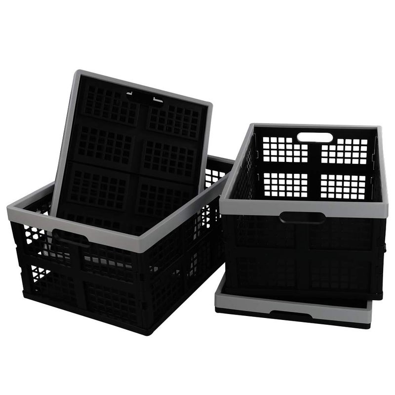 Doryh 34Liter Collapsible Storage CratesStackable Storage Container Basket Set of 4