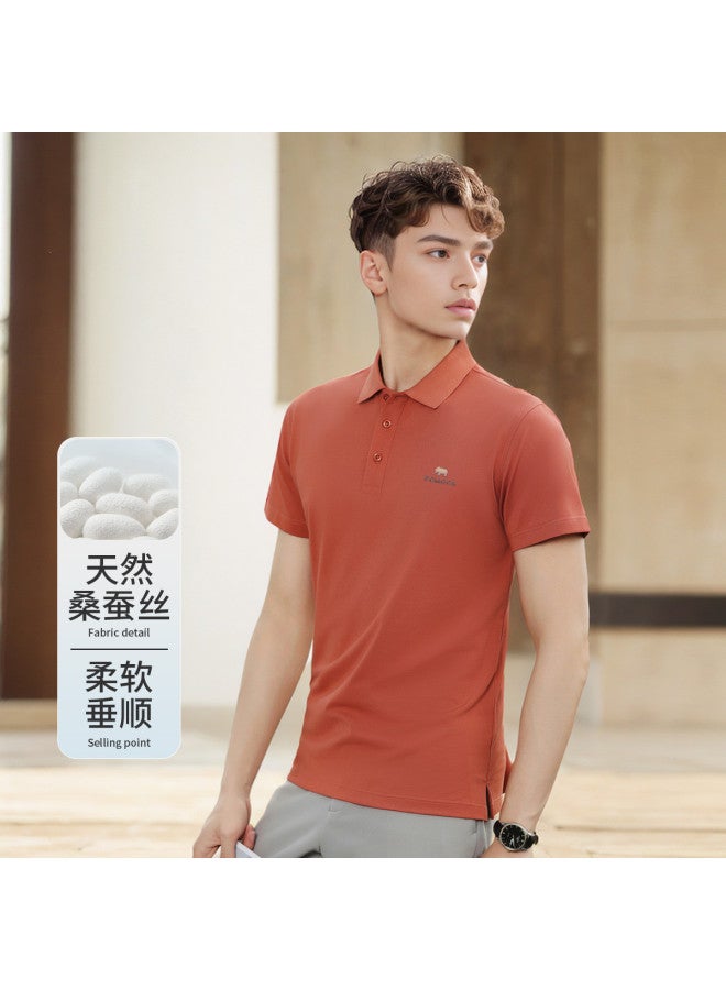 Fomoce summer Solid Color Casual Versatile Men's Short-sleeve Polo Shirt - Image 2