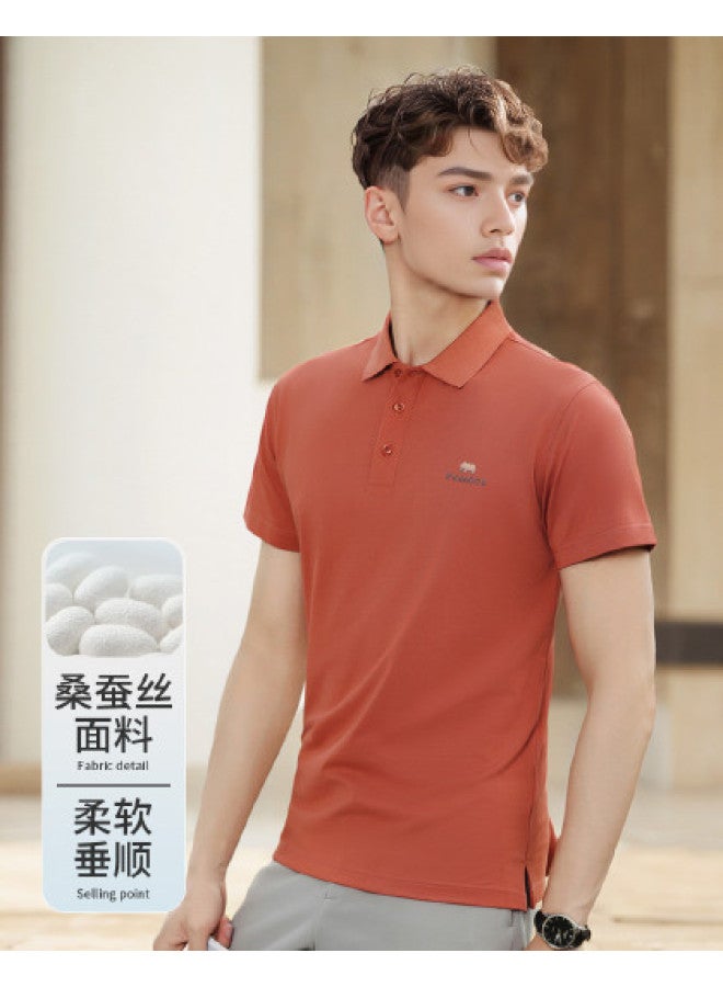 Fomoce summer Solid Color Casual Versatile Men's Short-sleeve Polo Shirt - Image 1
