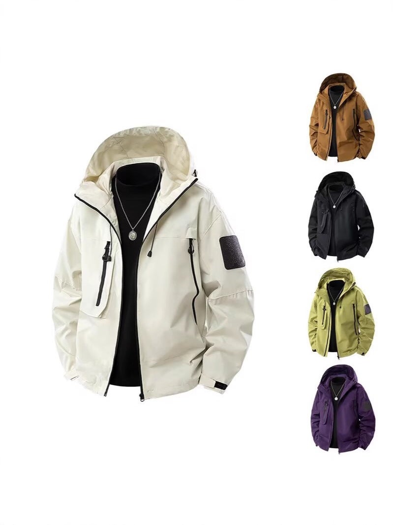 Three-Proof Series Men'S And Women'S Couple'S Autumn Outdoor Functional Jacket Workwear Jacket Hooded Loose Jacket - Image 5