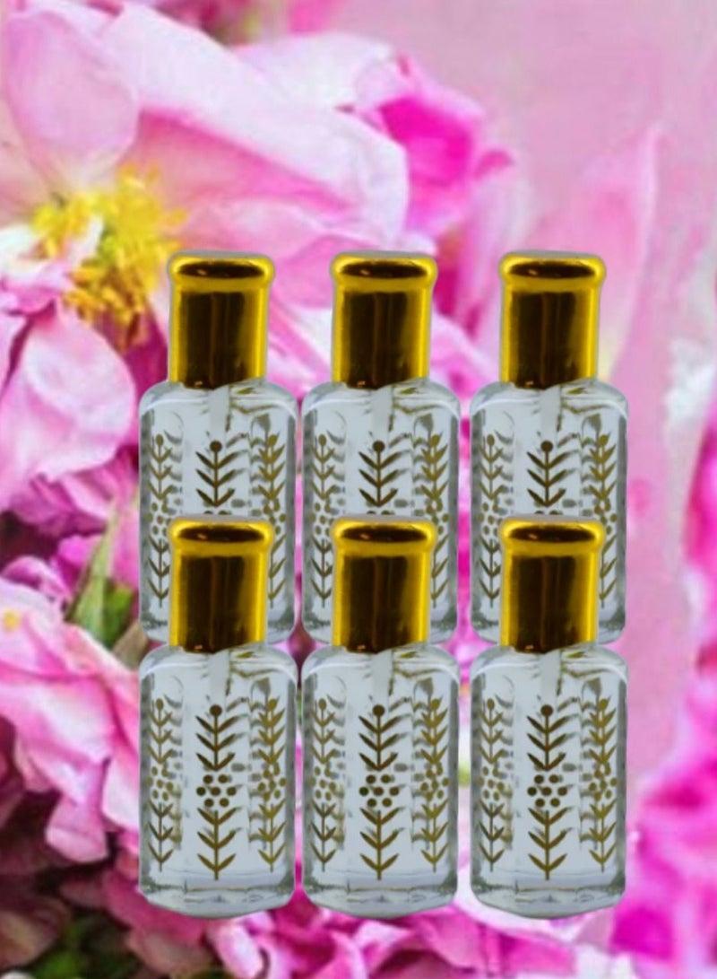 6 قطع عطر ورد اسطنبول ثابت وفواح عبوة اقتصادية 12 مل