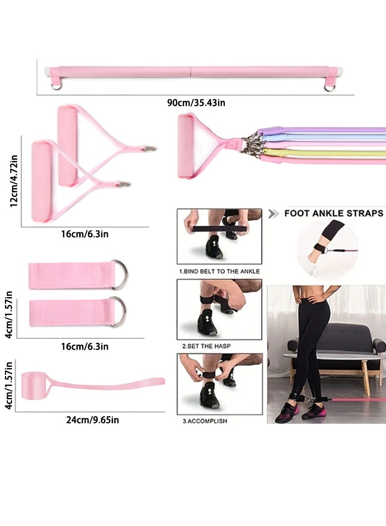 Generic Elastic Pull Rope for Women and Men Multifunctional Fitness Pull Rope Home Abdominal Stretcher Training Pilates Stick Set Of 15 Pieces - Image 3