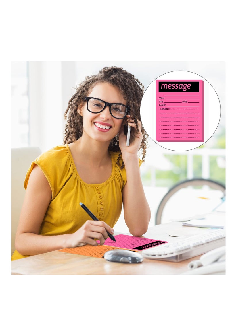 SYOSI 9 Pieces Telephone Message Sticky Notes Pads 4 x 5 Inch Assorted Neon Colors Sticky Notes Urgent Notes Self Stick Note Pads for Work Call, Office Supplies, 50 Sheets/Pack (Fluorescent Colors)  - Image 5