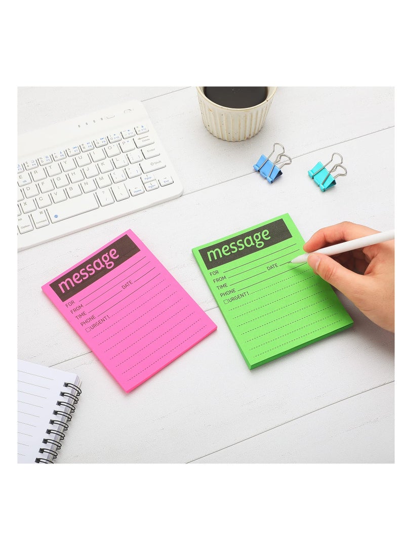 SYOSI 9 Pieces Telephone Message Sticky Notes Pads 4 x 5 Inch Assorted Neon Colors Sticky Notes Urgent Notes Self Stick Note Pads for Work Call, Office Supplies, 50 Sheets/Pack (Fluorescent Colors)  - Image 3