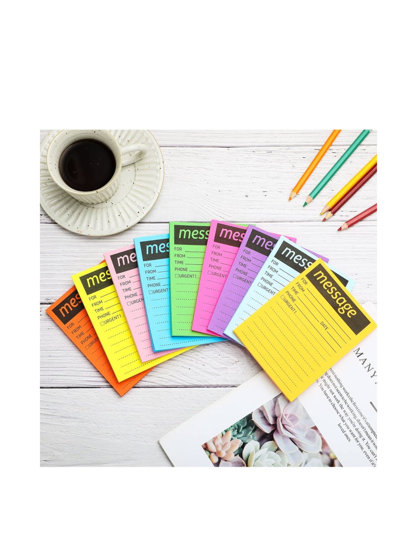 SYOSI 9 Pieces Telephone Message Sticky Notes Pads 4 x 5 Inch Assorted Neon Colors Sticky Notes Urgent Notes Self Stick Note Pads for Work Call, Office Supplies, 50 Sheets/Pack (Fluorescent Colors)  - Image 4