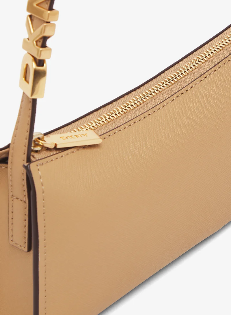 DKNY cappuccino Avril Top Zip Shoulder Bag for Women | Best Price UAE