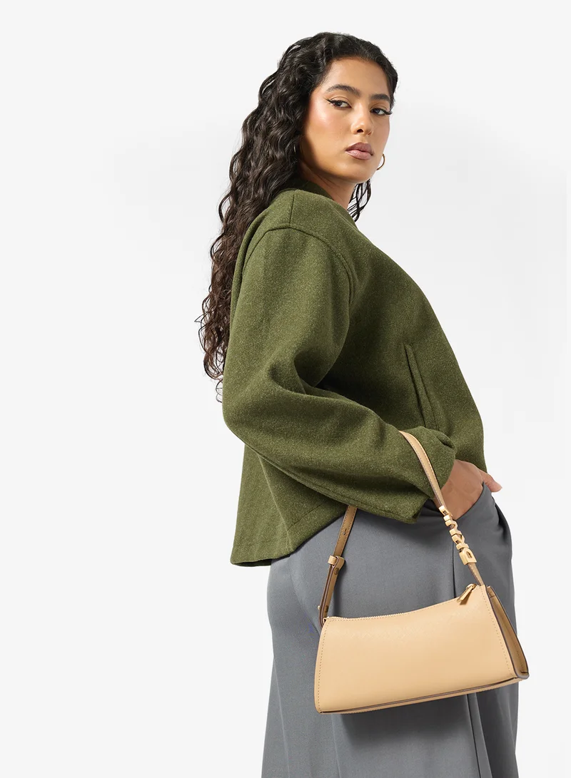 DKNY cappuccino Avril Top Zip Shoulder Bag for Women | Best Price UAE