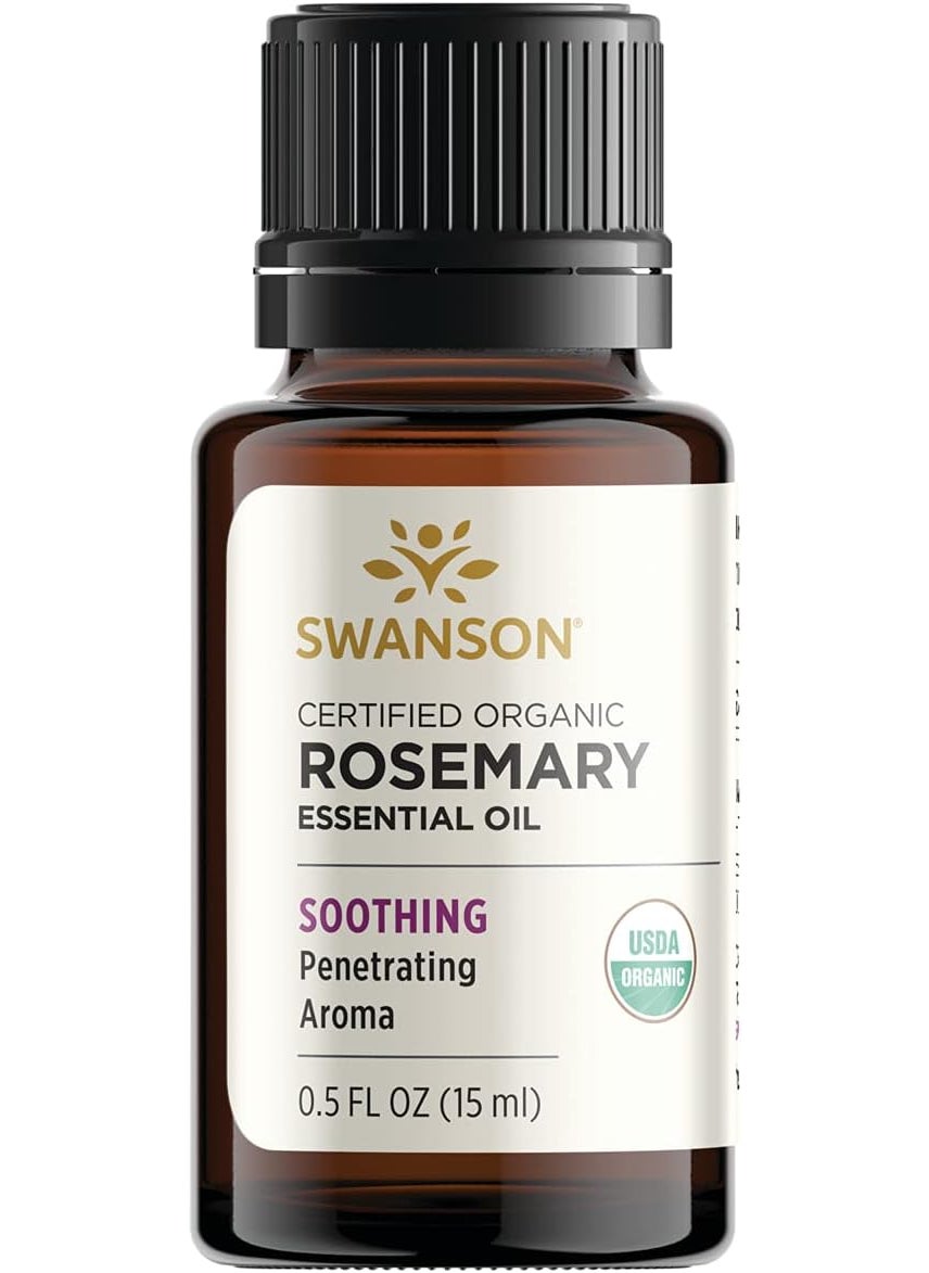 SWANSON Swanson Certified Organic Rosemary Essential Oil 0.5 fl Ounce (15 ml) Liquid 