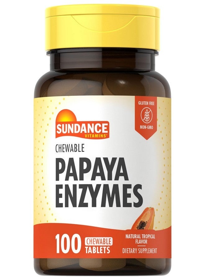 Sundance Papaya Enzymes | 100 Chewable Tablets | Natural Tropical Flavor | Vegetarian, Non-GMO and Gluten Free Supplement - Image 1