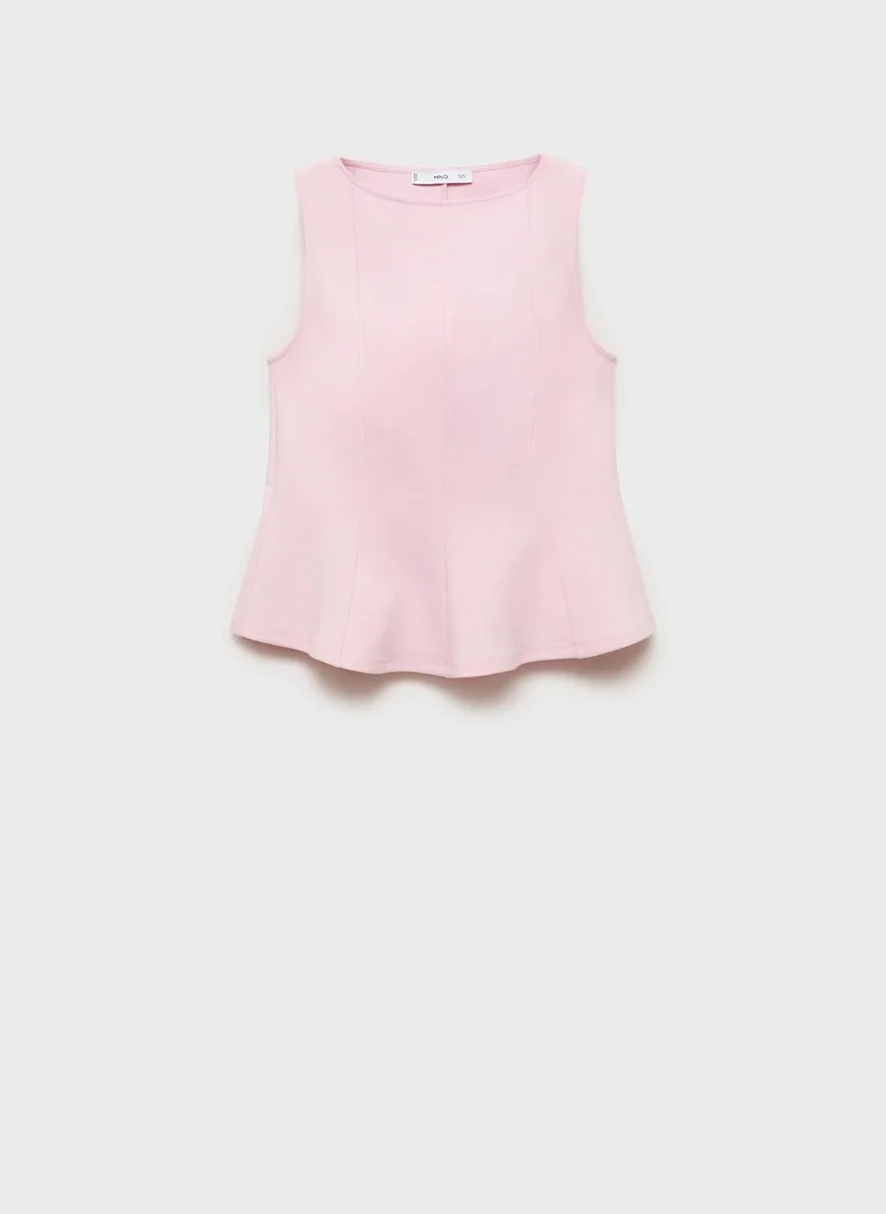 MANGO Ribbed polyster-Blend Top