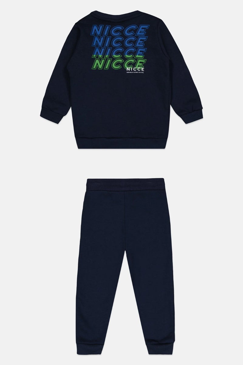 Nicce طقم تي شيرت وسويت شيرت وسروال رياضي للأطفال الأولاد 3 قطع بشعار العلامة التجارية، متعدد الألوان - Image 4