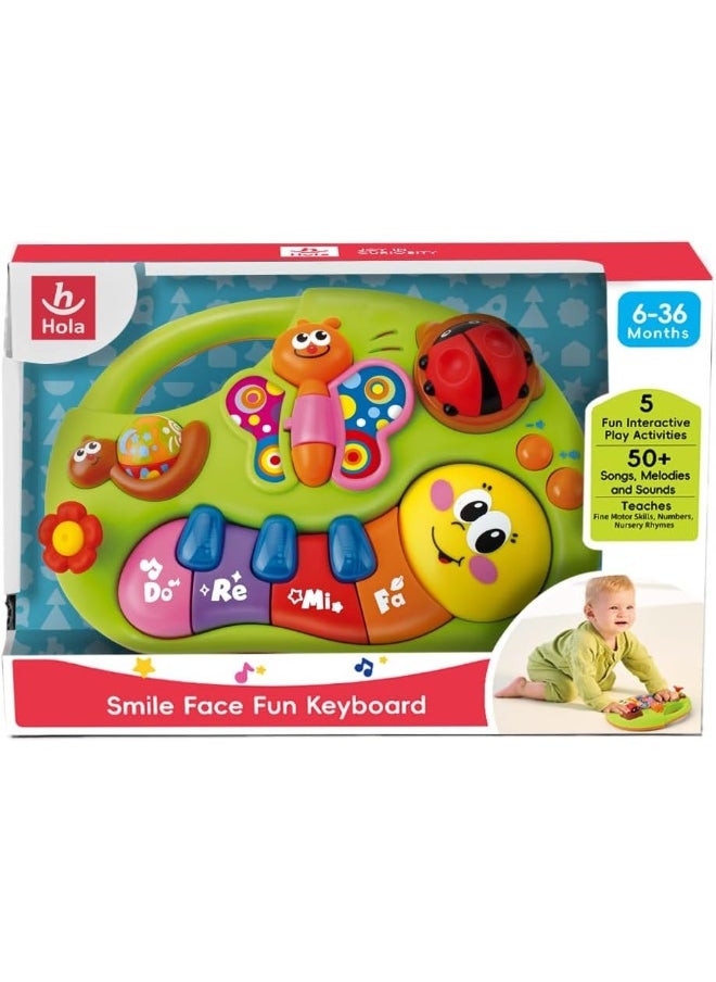 HOLA Smile Face Fun Keyboard - Interactive Baby Piano With 2 Modes (Learning & Music), Educational Toy With 1-2-3’S, Colors, Sounds, Musical Notes, And Sensory Stimulation For Toddlers 6M+  - Image 5