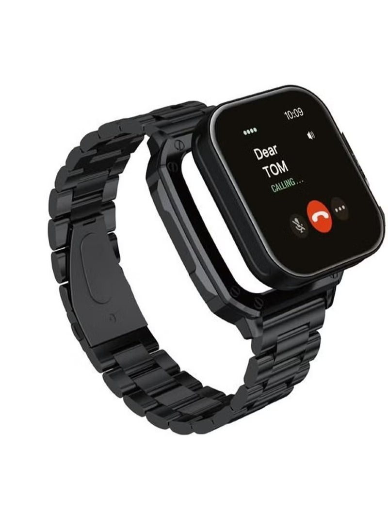 Haino Teko S3 Max Smart Watch with 2 Set Strap, Dial Case & Wireless Charger for Men & Boys – Stylish Black Design, Fitness Tracker, Heart Rate Monitor, Sleep Tracking, Waterproof, Long Battery Life, Compatible with iOS & Android - Image 2