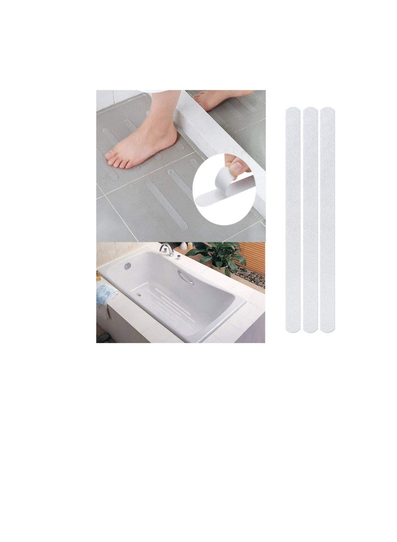 15 Pcs Anti Slip Skid Strips Tapes Transparent Shower Stickers Strips Non Slip Strips for Bathtubs Showers Stairs Floors, Increase Traction on Smooth Surface, Prevent Slippage Effectively. - Image 3