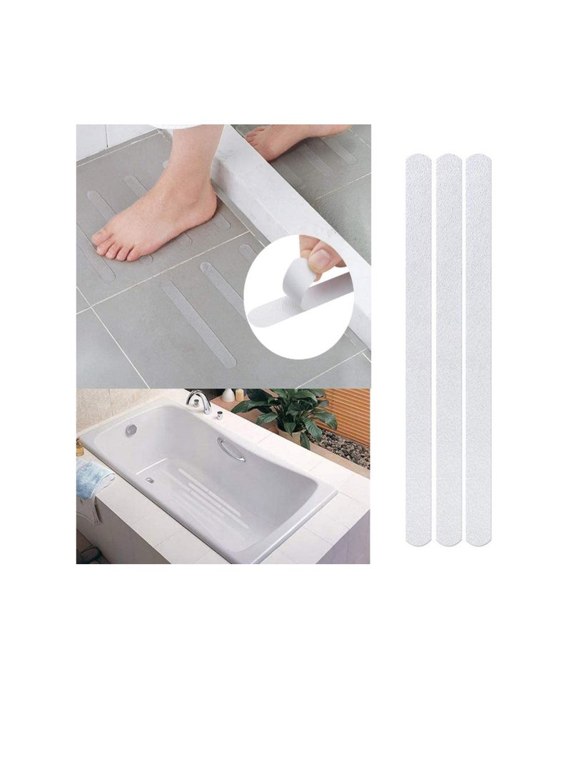 15 Pcs Anti Slip Skid Strips Tapes Transparent Shower Stickers Strips Non Slip Strips for Bathtubs Showers Stairs Floors, Increase Traction on Smooth Surface, Prevent Slippage Effectively. - Image 2