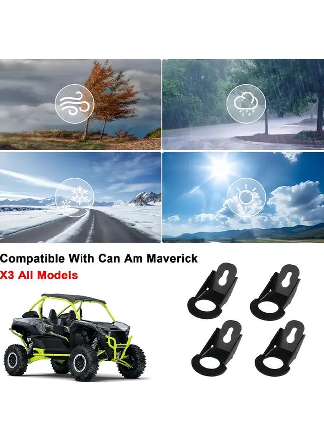 4 قطع من السوداء UTV أربطة الربط خطافات لـ Can Am Maverick X3 2017-2024 - Image 5