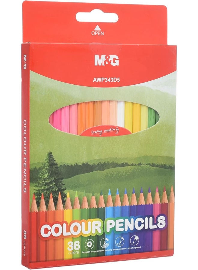 M&G Wood Colored Pencils, Colorful Art Creation, Smooth Lead, 36 Colors - Image 3