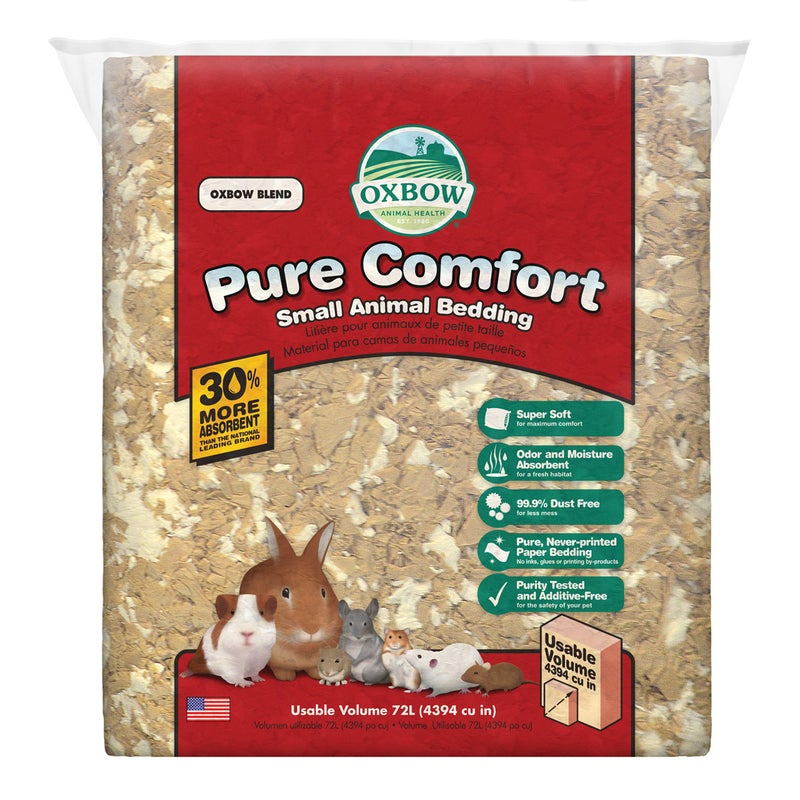 Oxbow Pure Comfort Bedding, Rabbit, Hamster, & Guinea Pig Bedding, Bunny Supplies for Litter Box, Pet Safe, Low Dust, Oxbow Blend, 72 Liter Bag - Image 1