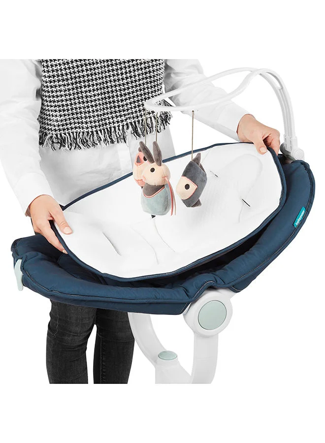babymoov Swoon Air, 360° High Baby Bouncer, Electric Baby Swing Rocker With Motion Sensor, 5 Swing Speeds, 2 Rocking Modes, 8 Lullabies, Mini-Usb Adapter, Removable Play Arch, 0+