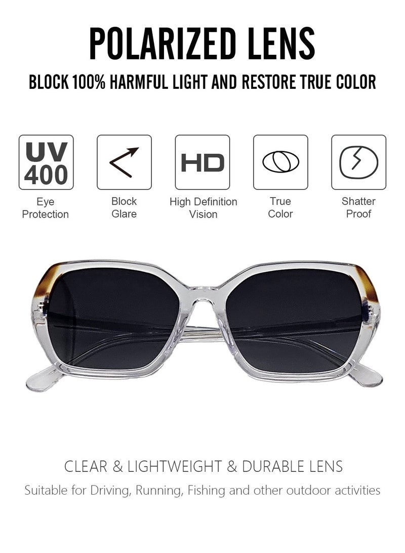 دلس دي إل إس نظارات شمسية للرجال والنساء - إطار أسيتات كبير الحجم مع عدسات واقية من الأشعة فوق البنفسجية متعددة الاستخدامات (S0014-C3) - Image 2