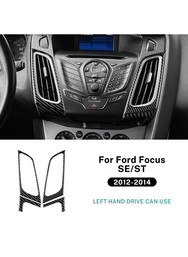 KUNGKIC Real Soft Carbon Fiber Car Central Control Air Outlet Frame Sticker For Ford Focus 3 MK3 2012 2013 2014 SE/ST LHD Accessories - Image 1