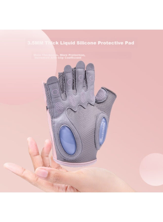 LAURASTAR Laura Star Fitness Gloves, Sports Cycling Fingerless Gloves, Training Pull-up Bar, Weightlifting Equipment, Exercise, Non-slip, For Women - Image 2