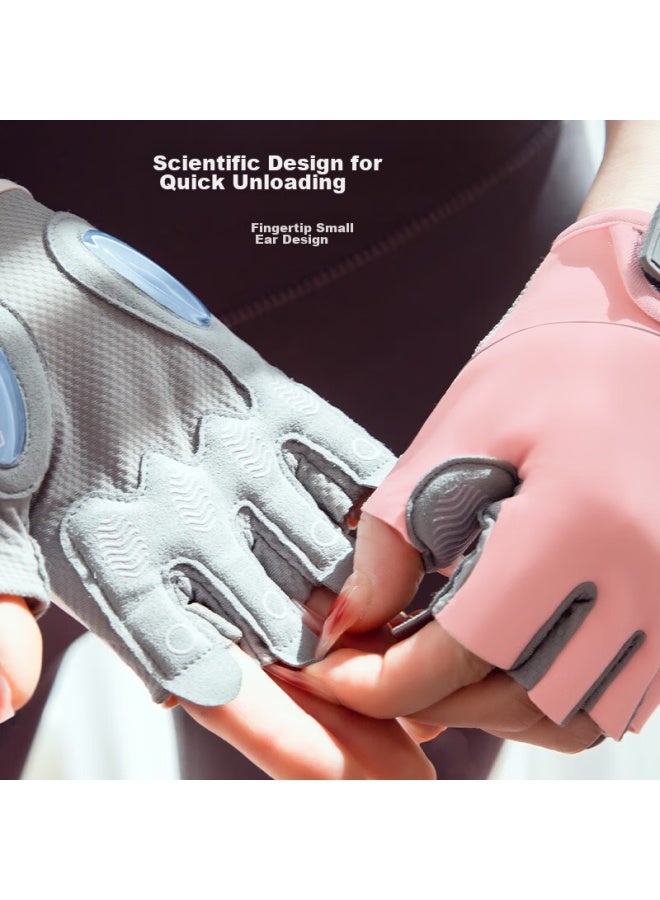 LAURASTAR Laura Star Fitness Gloves, Sports Cycling Fingerless Gloves, Training Pull-up Bar, Weightlifting Equipment, Exercise, Non-slip, For Women - Image 3