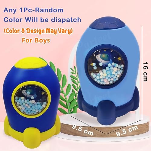 PARTEET Space Shape Gullak Money Bank with Number Code Lock | Secure Piggy Bank for Kids & Adults | Unique Coin Savings Box | Ideal Gift with Password Protection, Coin Box for Kids (Assorted Colour) - Image 3