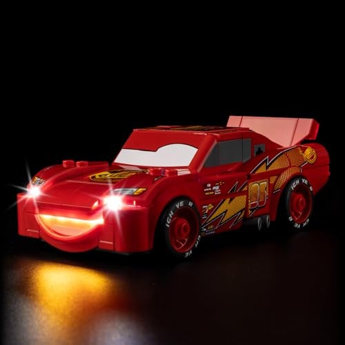 BrickSoul Light Up Kit Compatible with Lego Speed Champions Lightning McQueen 77255 Building Set Upgrade Design Lighting Accessories CableHiding Tech for Display 77255 Set NOT Included - Image 1
