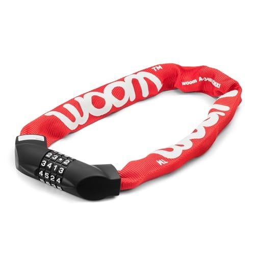 woom Lokki Bike Lock, Children’s Combination Bicycle Cable Lock, Hardened Steel Chain Safety Lock (24” Chain) - Image 1
