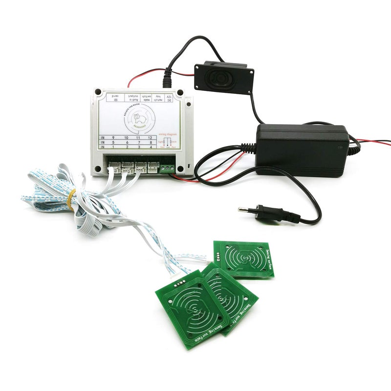 BearHoHo Room Escape Props 3 RFID Reader3 IC Card One to One to Unlock Chamber of Secrets Game Prop 4 Sensor with Audio