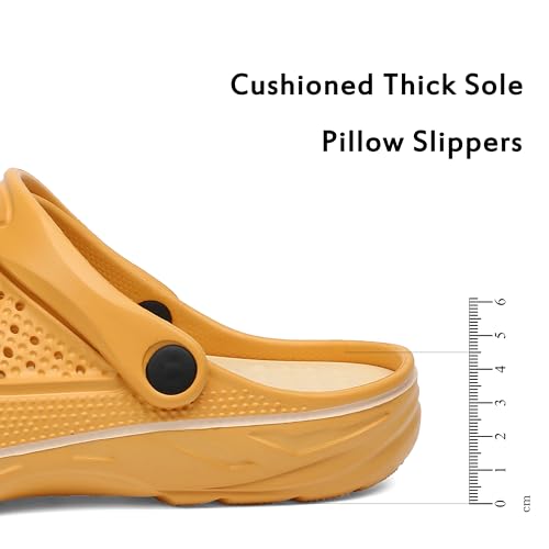 INMINPIN Women and Men Orthopedic Clogs Arch Support Garden Shoes Sandals Slippers with Plantar Fasciitis Feet Insoles,Bright Yellow,12.5-13.5 Women/11-11.5 Men - Image 4