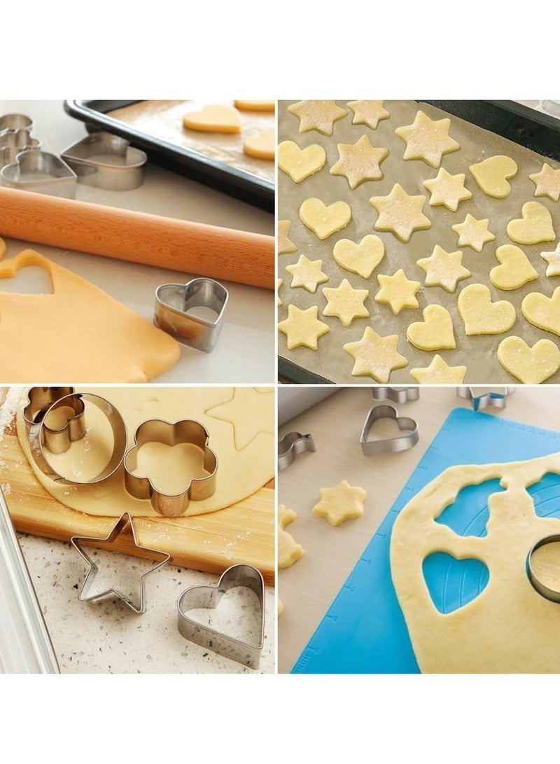 30Pcs Mini Cookie Cutter Set with Box, Small Stainless Steel Veggie Cutters, Polymer Clay Cutters for Kids, Geometric Set for Biscuit Cutter, Tiny Fruit Cutter - Image 4