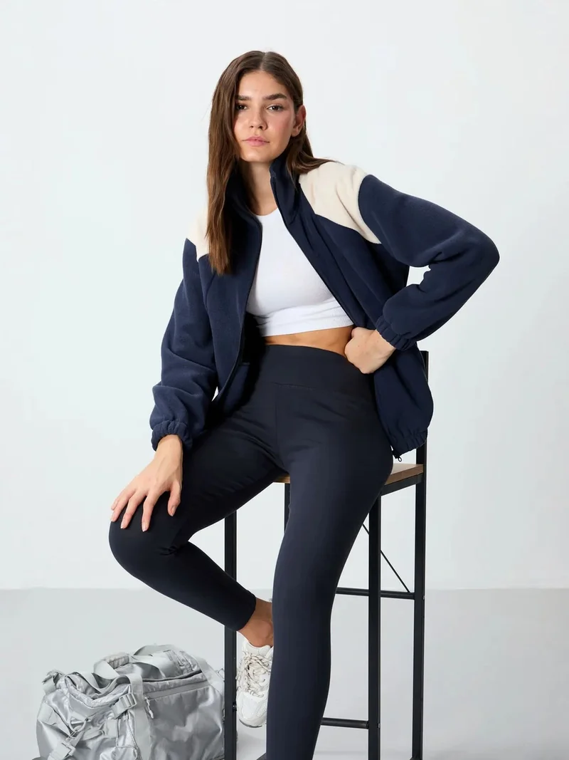 تومي لايف TOMMY Oversized Color Block Half-Zip Sweatshirt