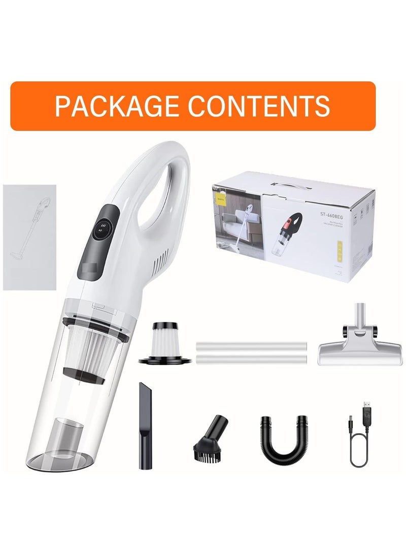 DubaiGallery 5 In 1 Household floor cleaner handheld electric dust cleaning rechargeable vacuum cleaner with mop water tank car cleaner mites remover white - Image 3