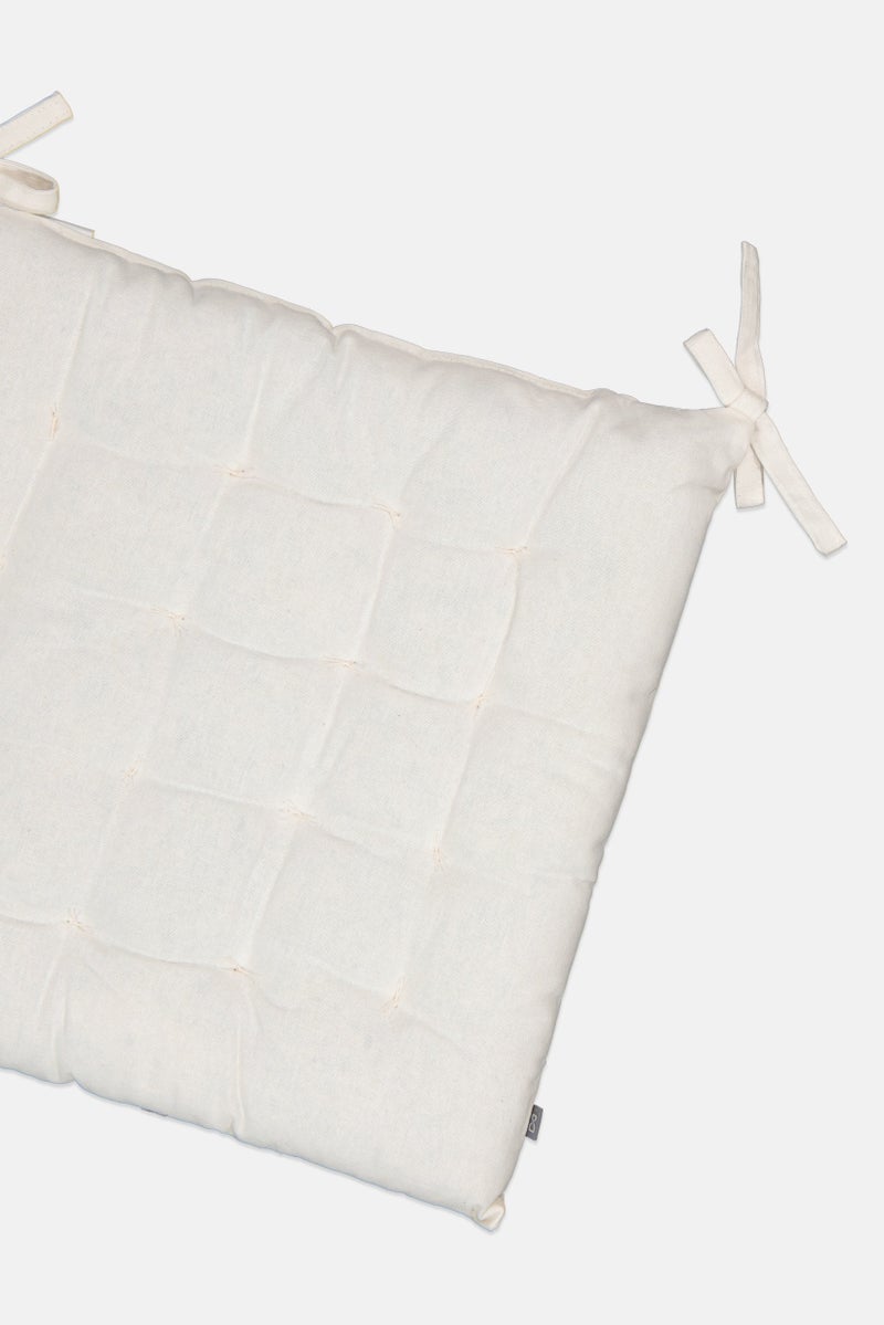Muy Mucho وسادة كرسي قطن عضوي 40 x 40 سم، أبيض فاتح - Image 2