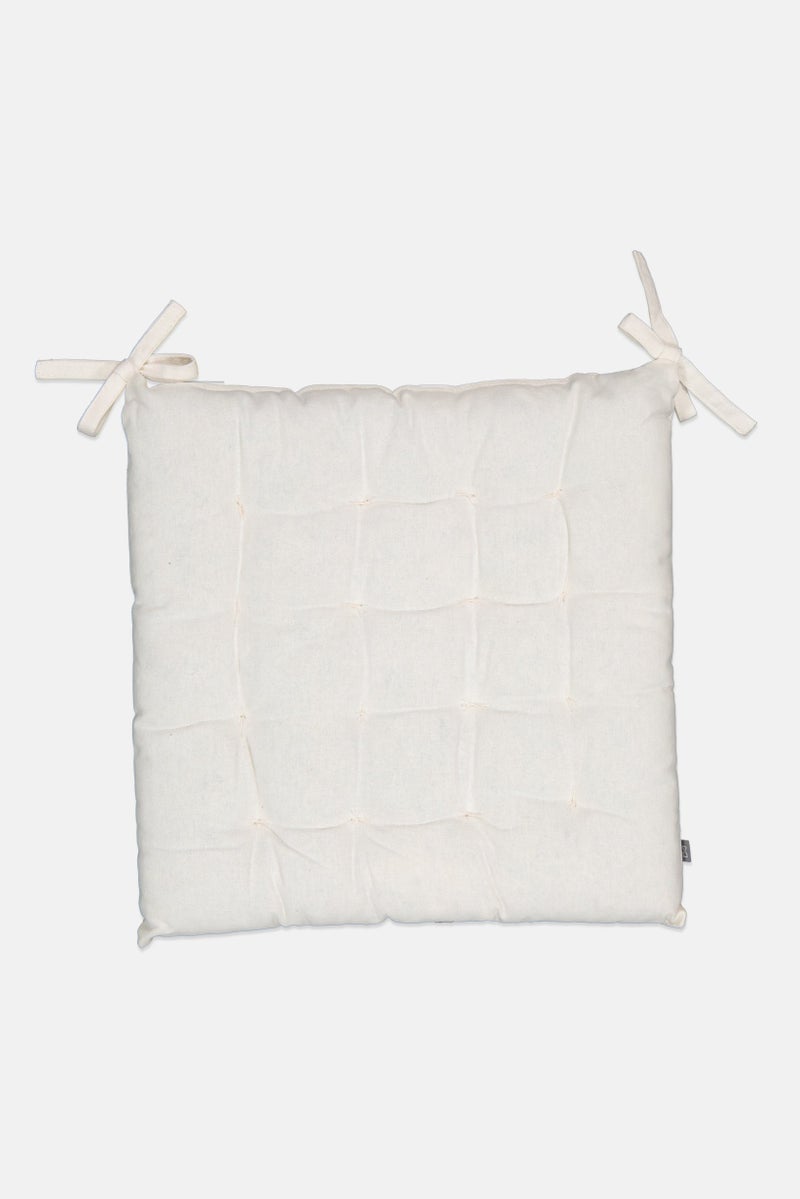 Muy Mucho وسادة كرسي قطن عضوي 40 x 40 سم، أبيض فاتح - Image 1