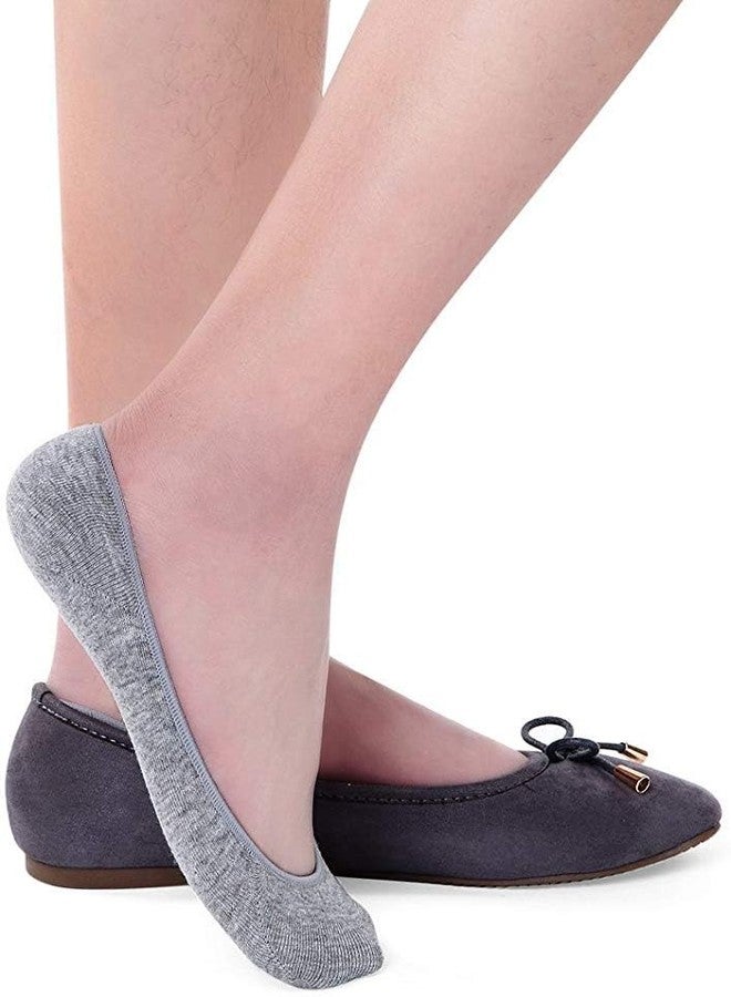 PLUMBURY Women's No Show Cotton Socks (Pack Of 4) (PL-NOSHOWSOCKS-BL/BG/WHITE/GREY_Multicolour) - Image 4