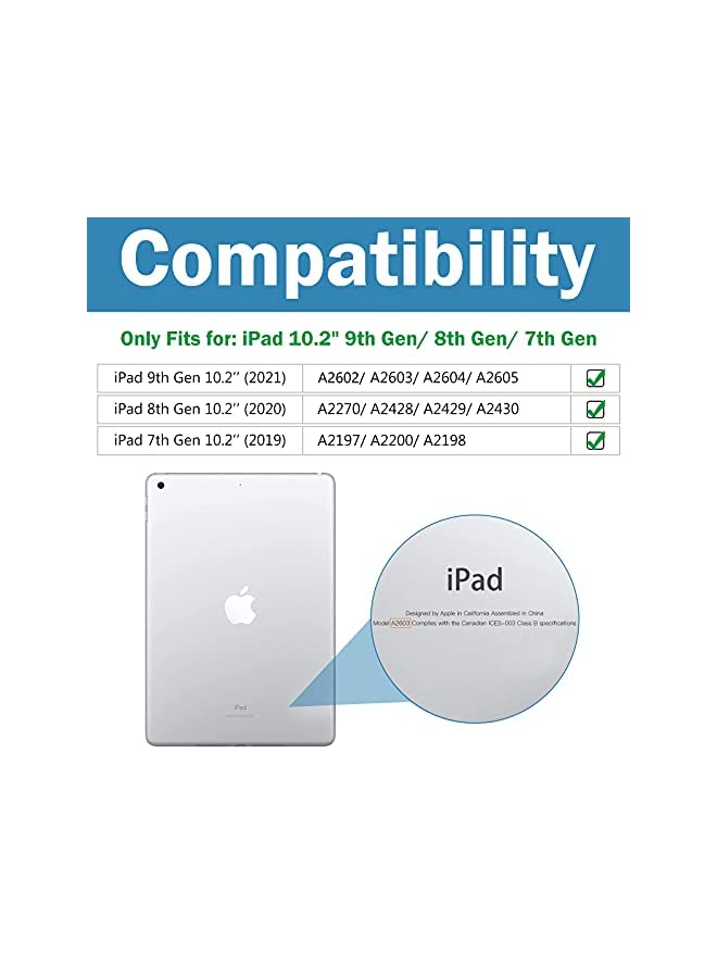 Procases ProCase iPad 10.2 Case 2021 9th Gen/ 2020 8th Gen/ 2019 7th Gen Case with Tempered Glass Screen Protector, Slim Stand Hard Shell Protective Smart Cover for 10.2" iPad 9th/8th/7th Generation -Wine - Image 3