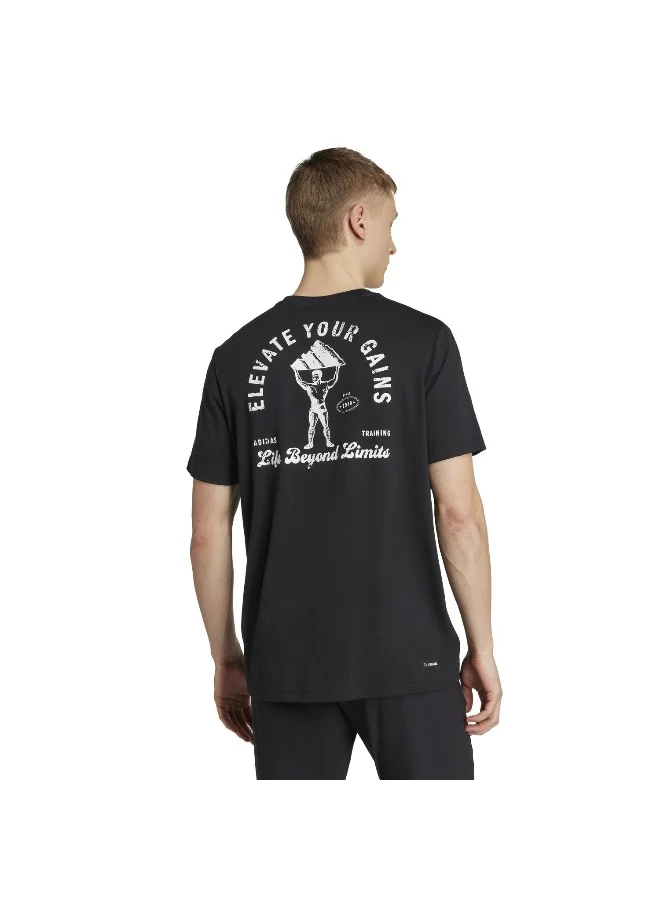 adidas M Vntg G T Black Graphic Tee (Short Sleeve) T-Shirts For Men